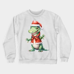 Alligator in Santa Hat Crewneck Sweatshirt